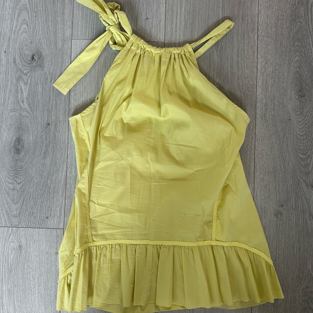 BCBGMaxAzria Yellow Ruched Top - Picture 4 of 4